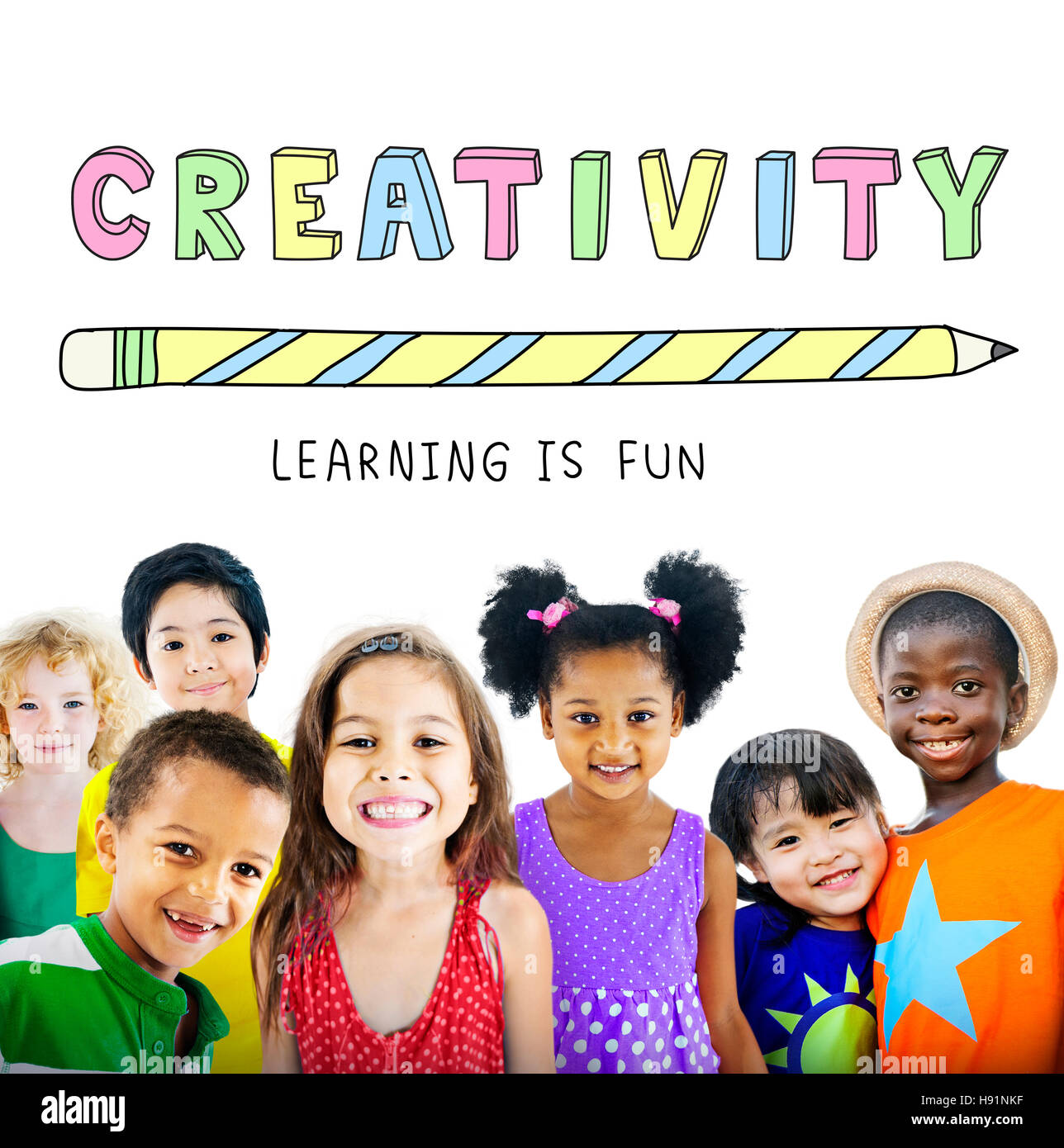 Education Learning Is Fun Children Graphic Concept Stock Photo - Alamy