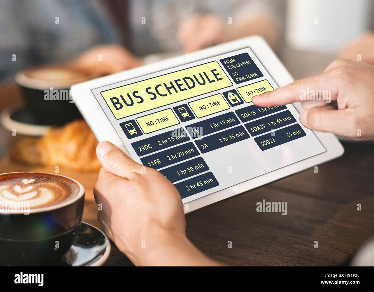 Bus Route Express Terminal Schedule Concept Stock Photo Alamy
