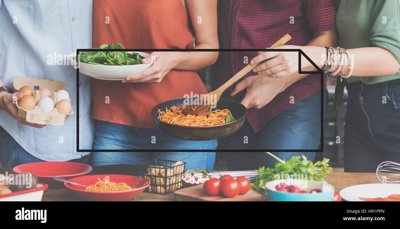 Friends Friendship Fun Dinner Concept Stock Photo - Alamy