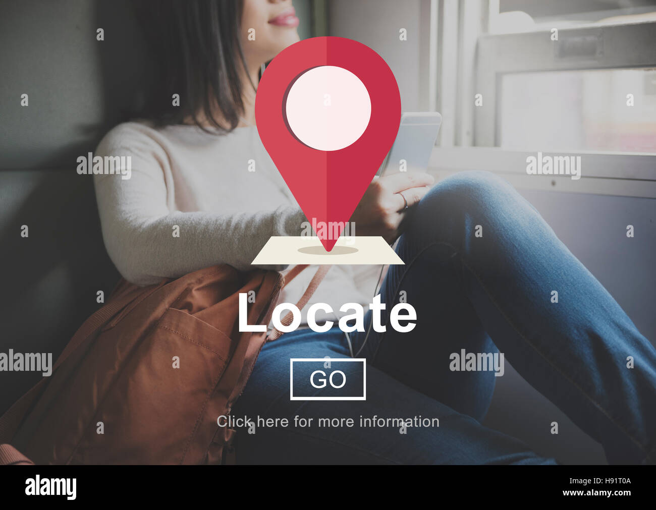 Locate Location Direction Navigation Position Trip Concept Stock Photo