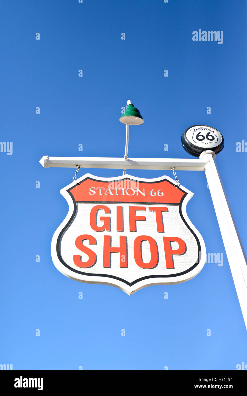 Sign for a gift shop, souvenir store on route 66 in Williams Arizona