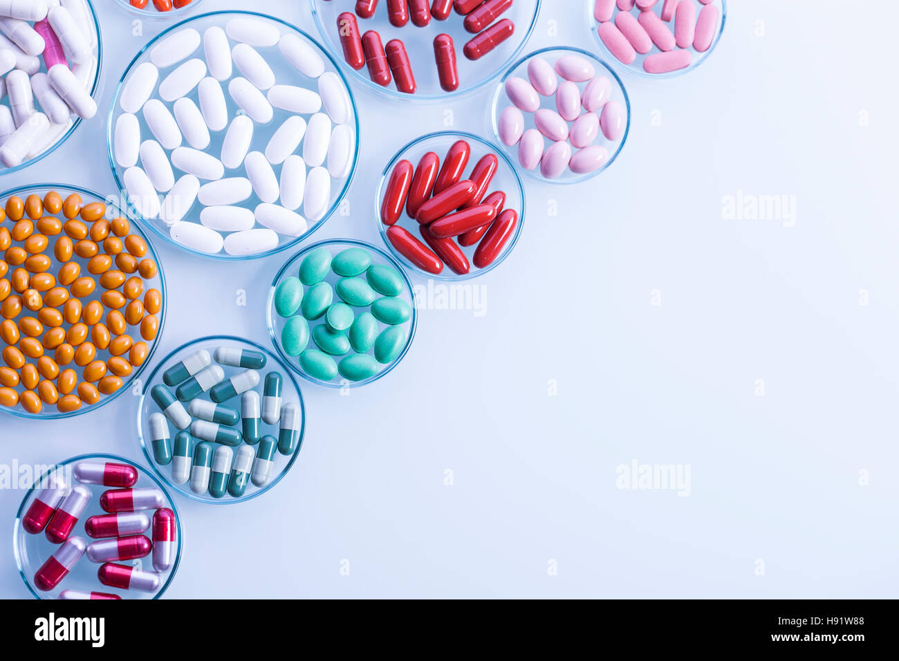 Set of capsules on white background. Studio Shot Stock Photo - Alamy
