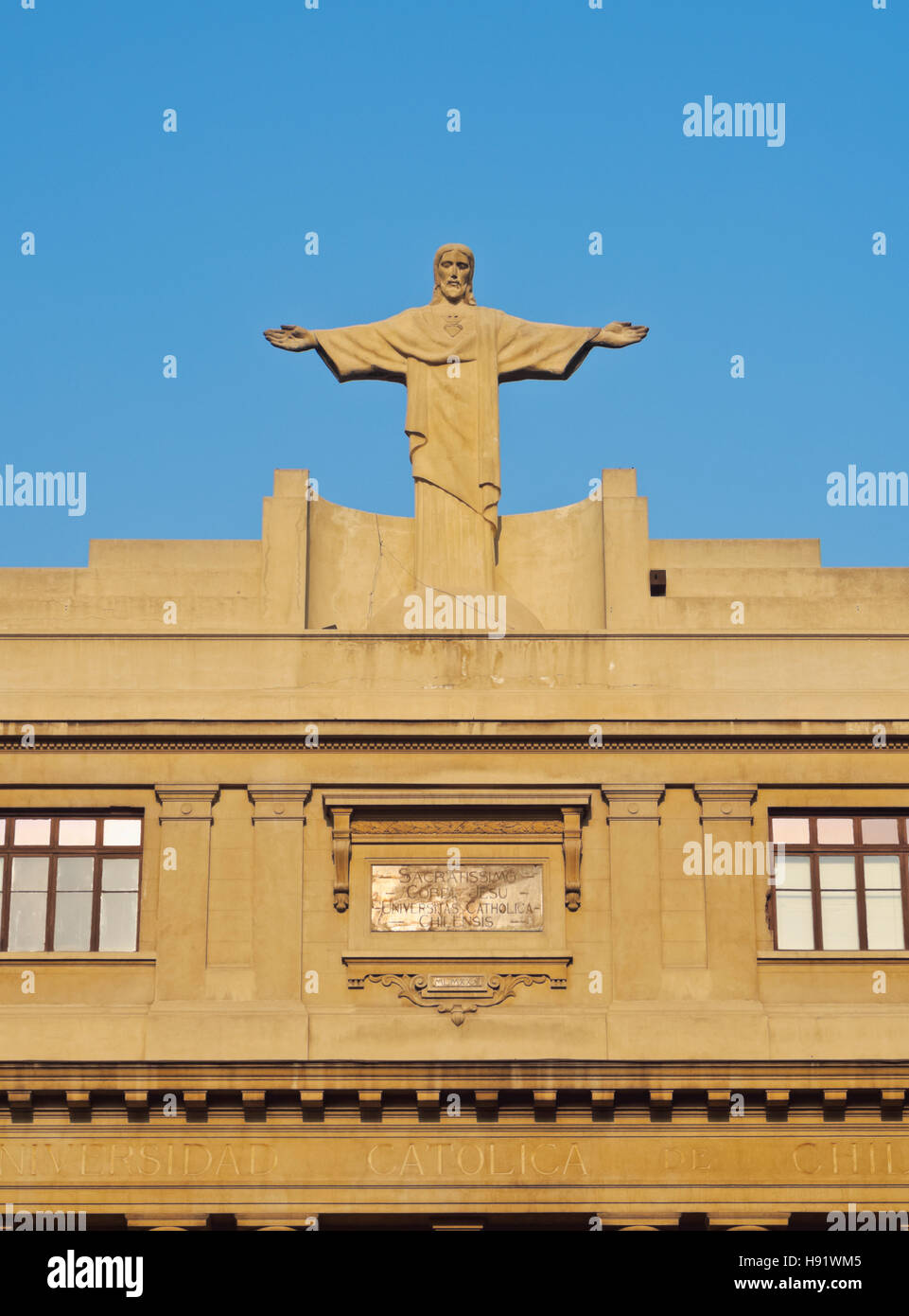Chile, Santiago, Liberador Avenue, View of the headquarters of the Pontifical Catholic University of Chile. Stock Photo