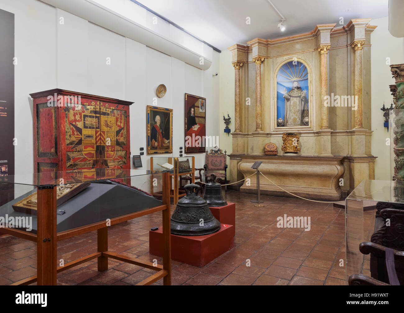 Chile, Santiago, Interior view of the National History Museum of Chile housed in the Royal Court Palace. Stock Photo