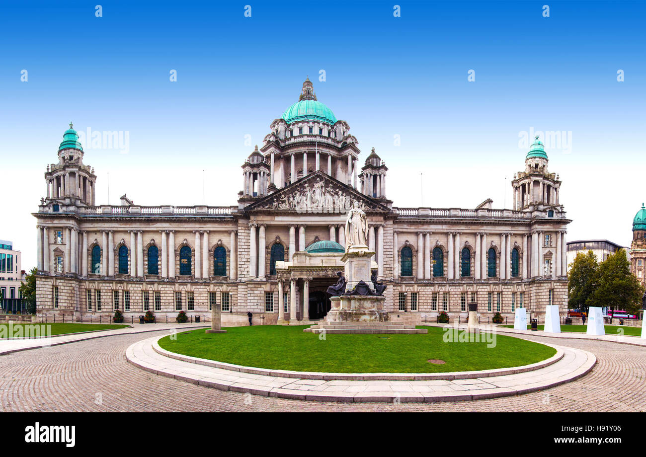 Belfast City Hall and Donegall Square, Northern Ireland, UK Stock Photo