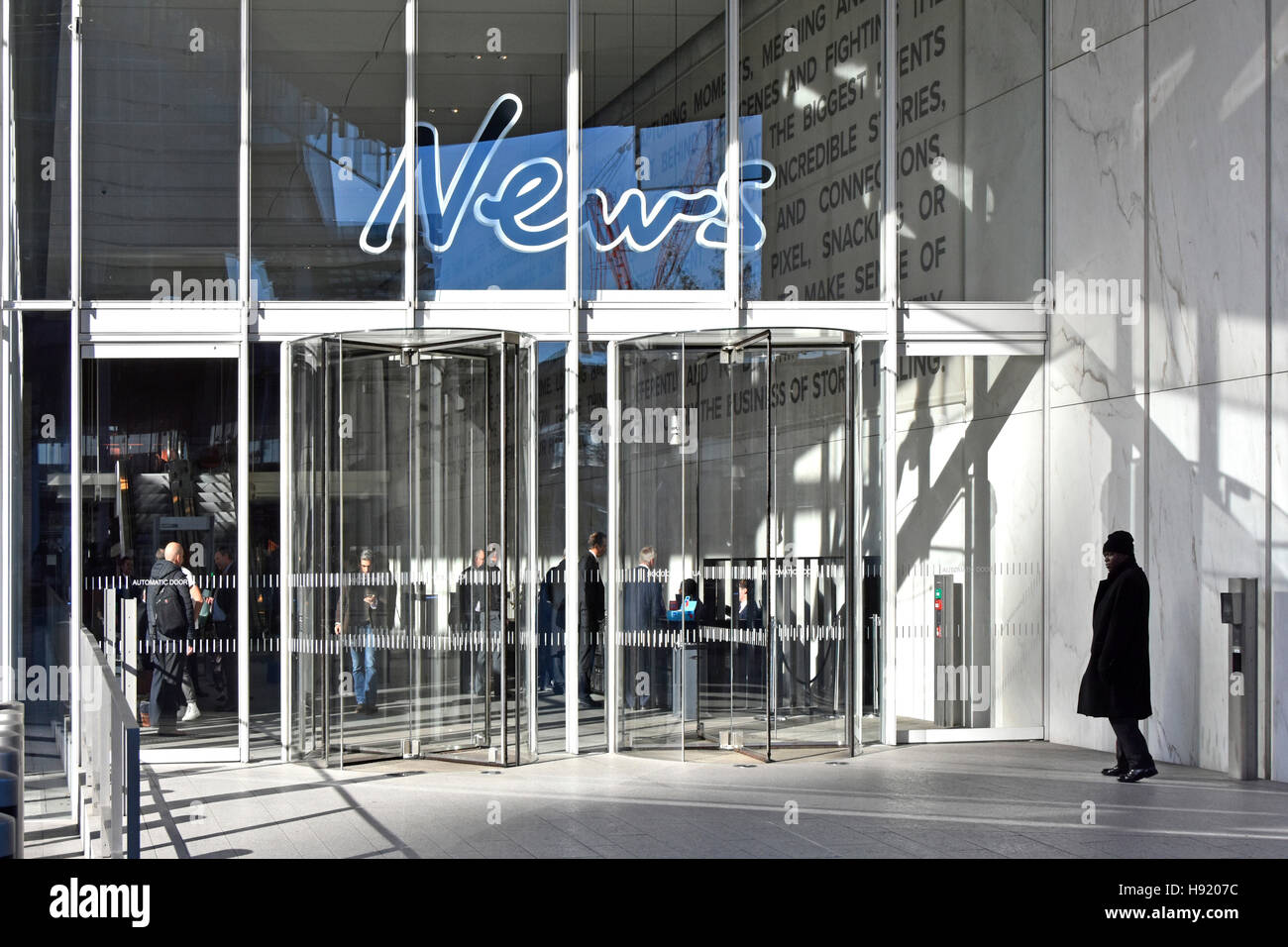 News UK newspaper office headquarters HQ offices building entrance London Bridge Quarter development England UK formerly News International Newspapers Stock Photo