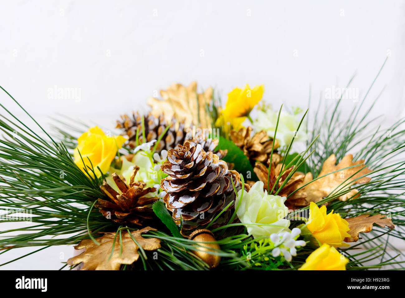 Christmas dinner table decoration gold hi-res stock photography