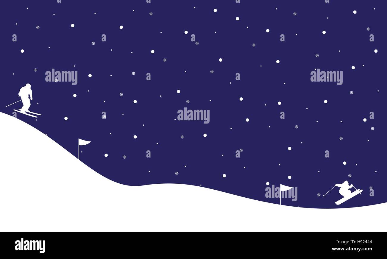 The ski at winter Christmas landscape Stock Vector Image & Art - Alamy