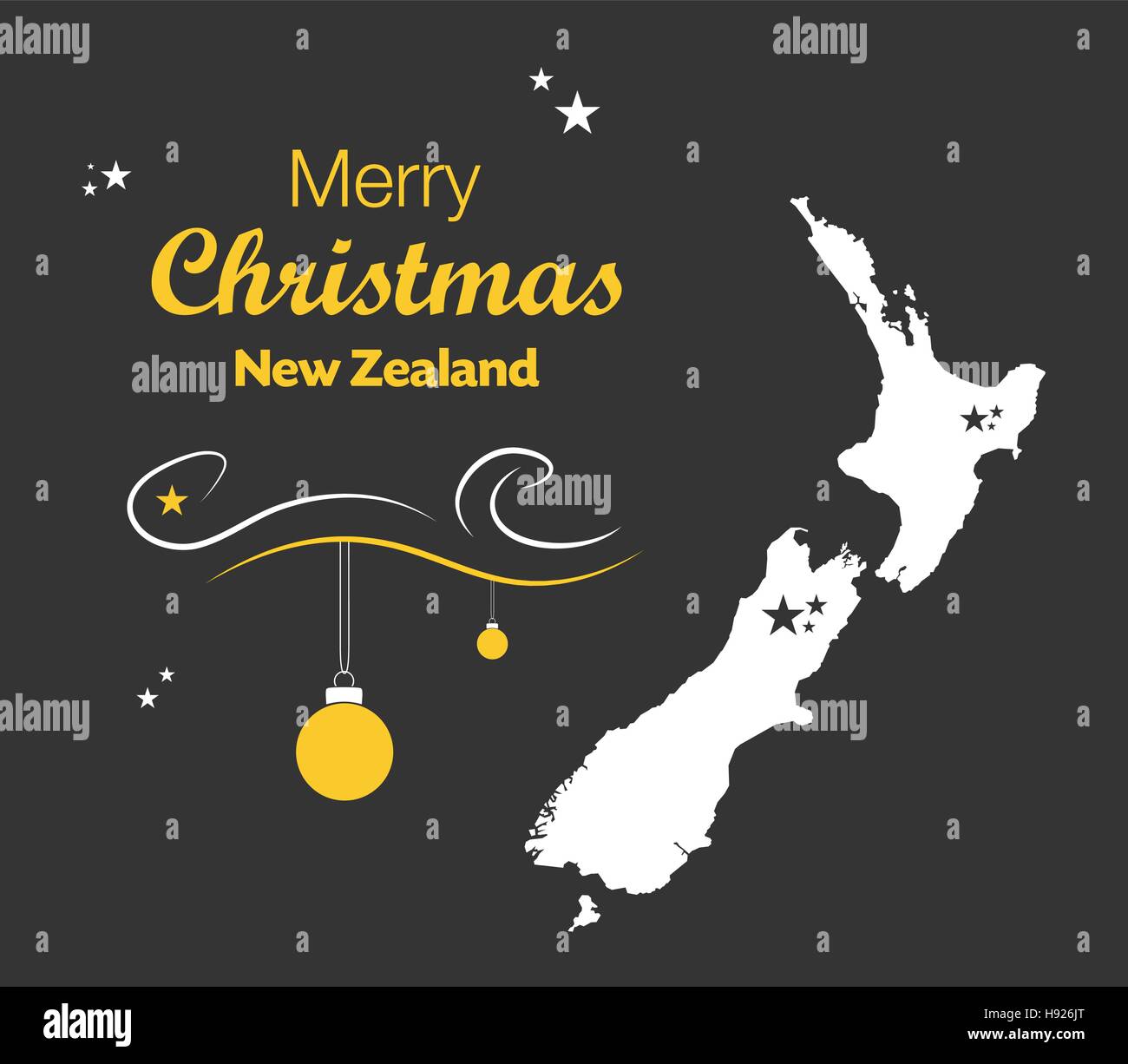 Merry Christmas illustration theme with map of New Zealand Stock Vector Image & Art Alamy
