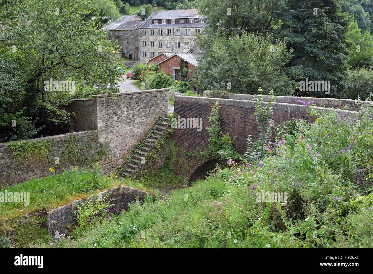 St. Mary's Bridge & Mill, Chalford, Thames & Severn Canal, Gloucestershire Stock Photo