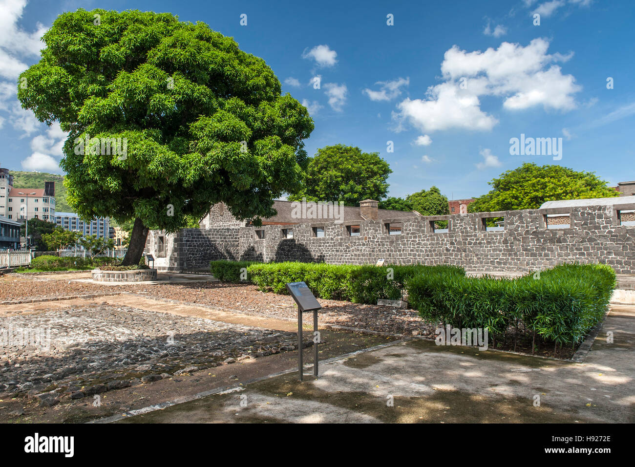 Aapravasi Ghat the immigration depot in Port Louis which is the capital of Mauritius. Stock Photo