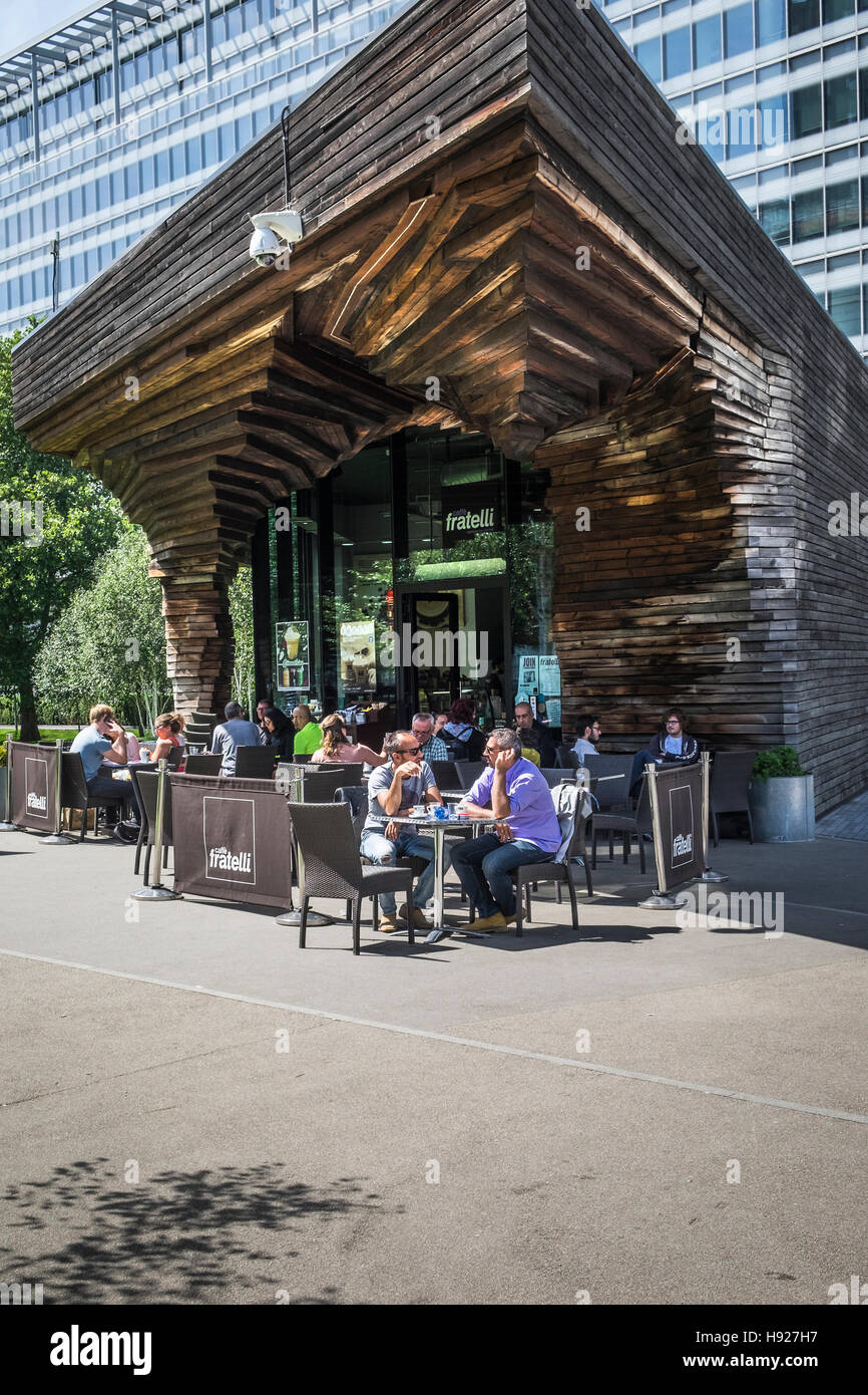 A Cafe Fratelli on the South Bank in London. Stock Photo