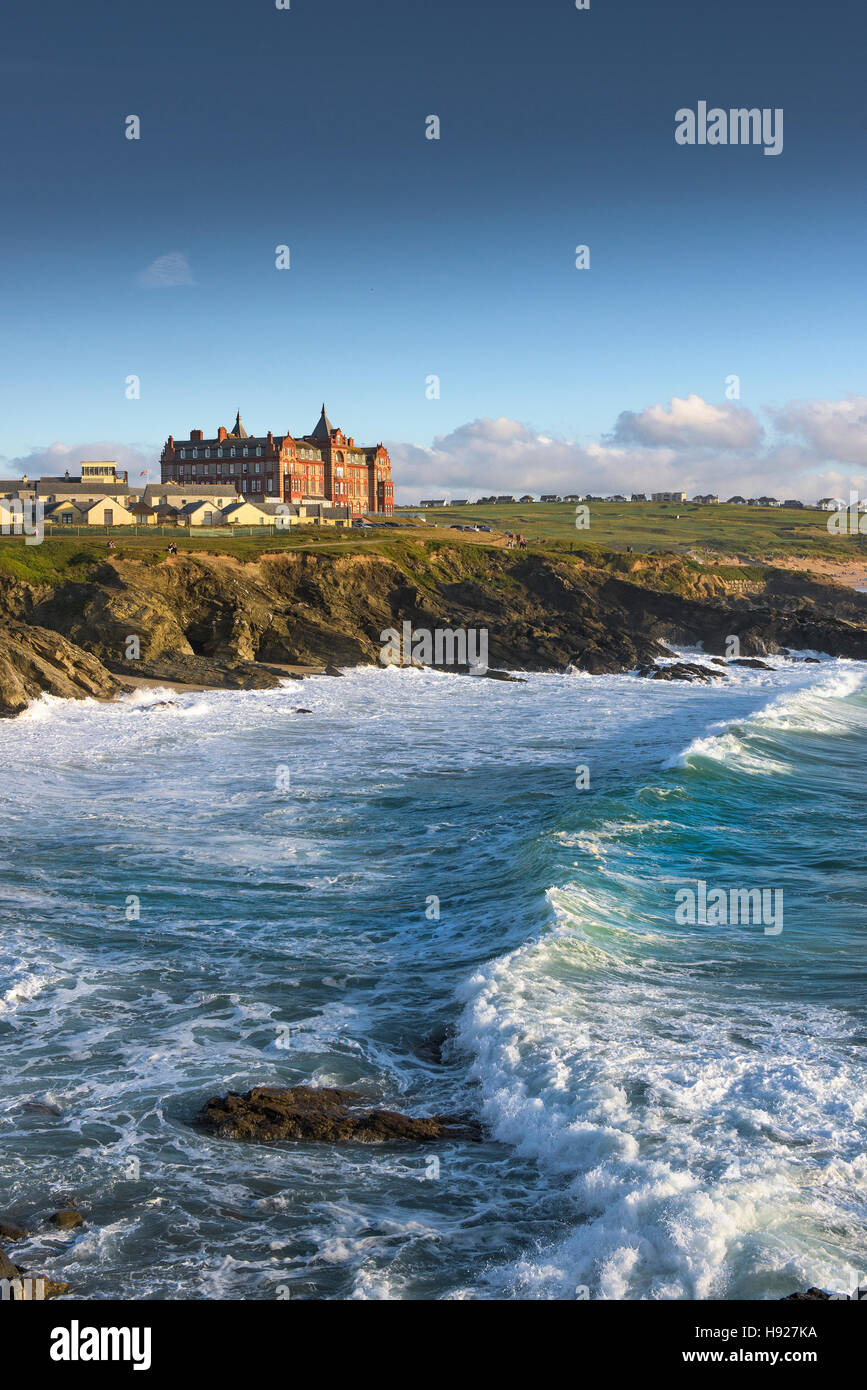 The Headland Hotel in Newquay in Cornwall. Stock Photo