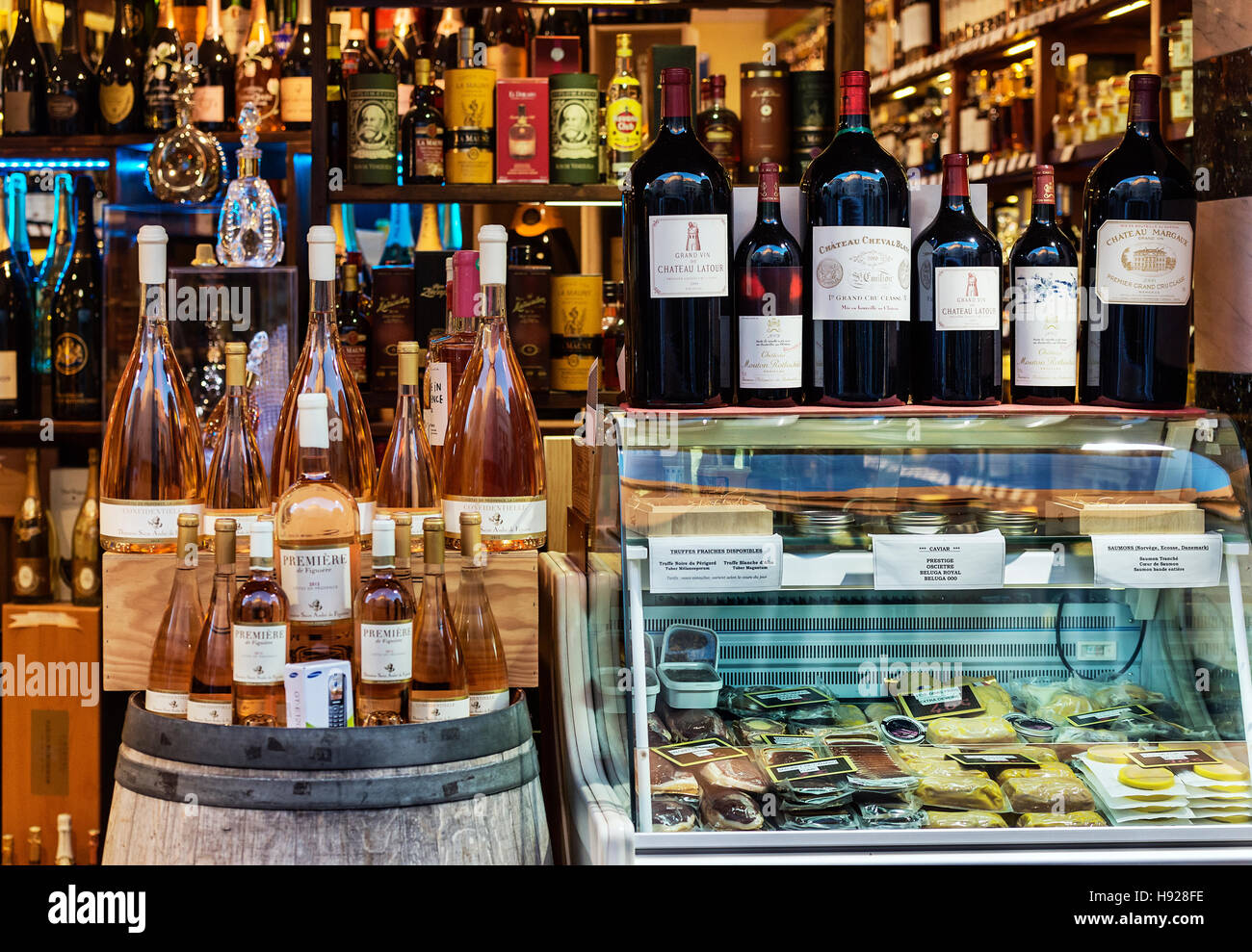 Wine and cheese shop Stock Photo Alamy