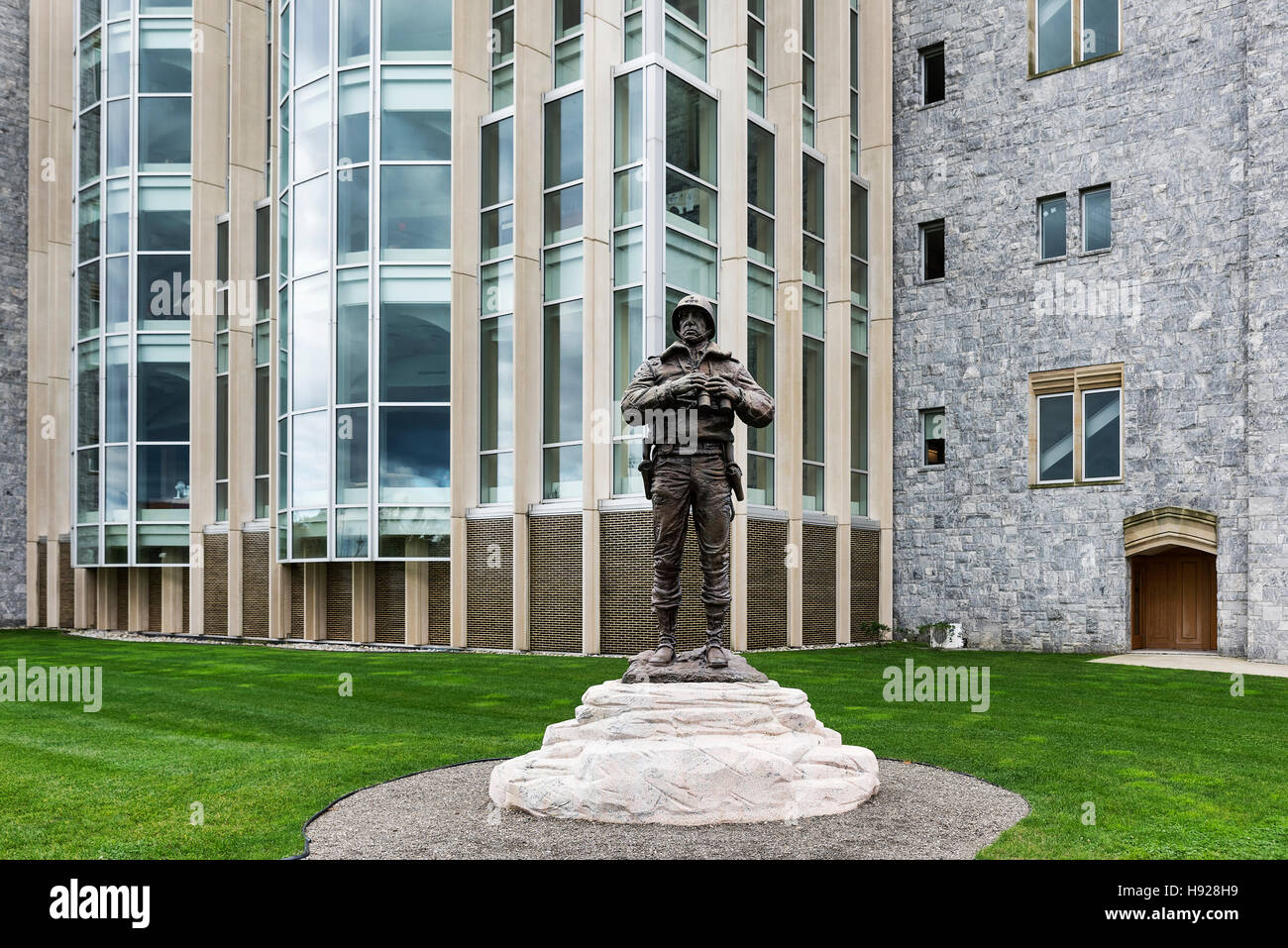 Bronze sculpture of General George Patton at West Point Military Academy. Stock Photo