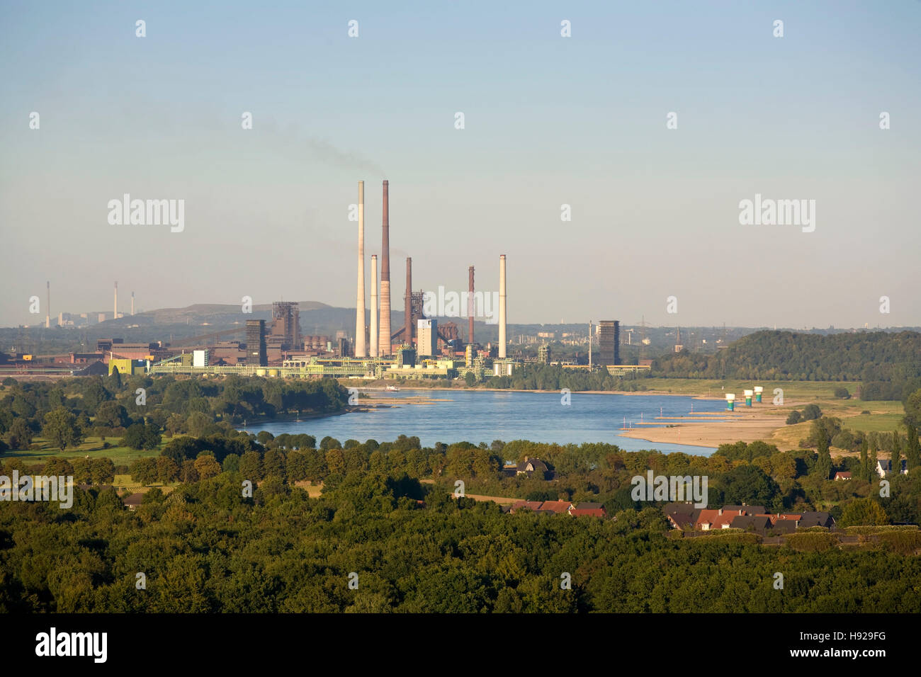 Germany,  Ruhr area, Moers, view to the coking plant Schwelgern at the river Rhine in Duisburg. Stock Photo