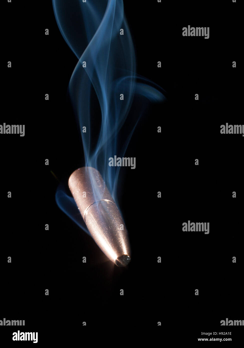 Copper jacketed bullet that is headed toward the camera Stock Photo Alamy