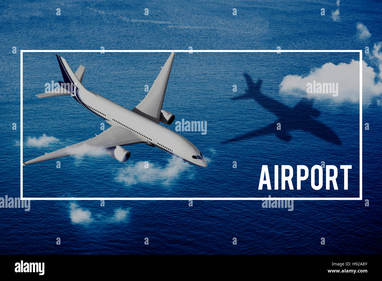 Airport Airline Transportation Travel Journey Flight Trip Concept Stock Photo