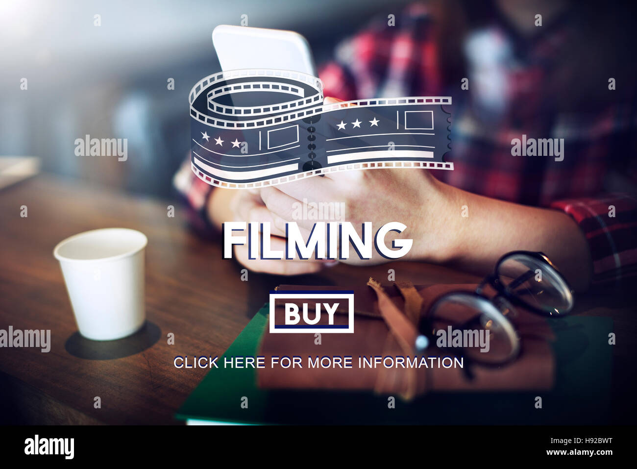 Filming Cinema Media Movie Production Studio Concept Stock Photo