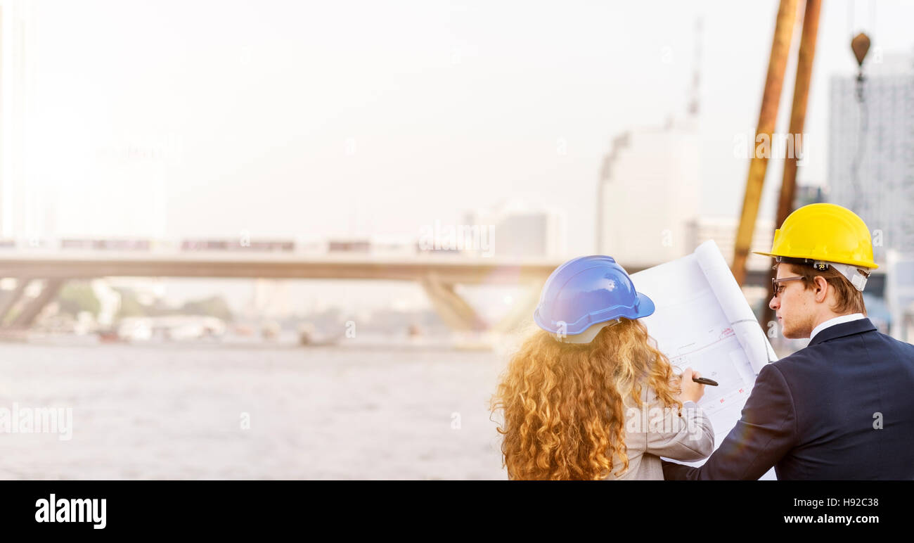 Developer Servey Planning Structure Construction Concept Stock Photo