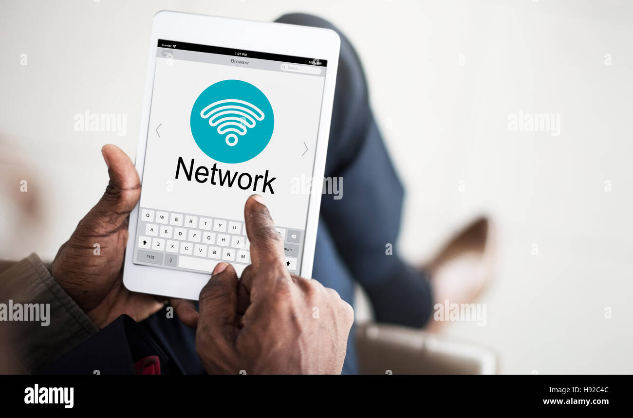 Man connecting wifi using hi-res stock photography and images - Alamy