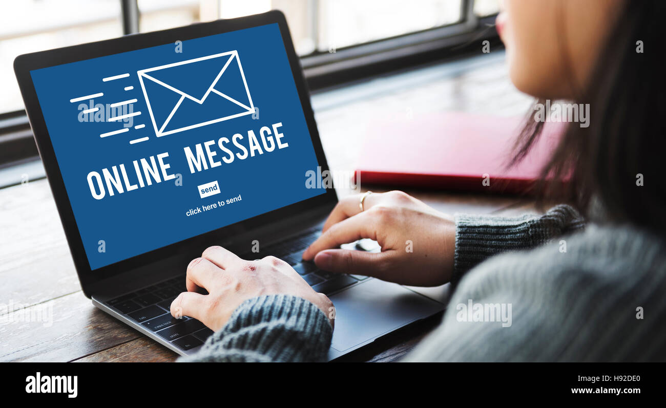 Online Message Global Communications Connection Concept Stock Photo - Alamy