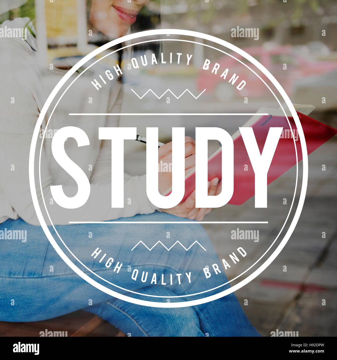 Woman writing word relax hi-res stock photography and images - Alamy