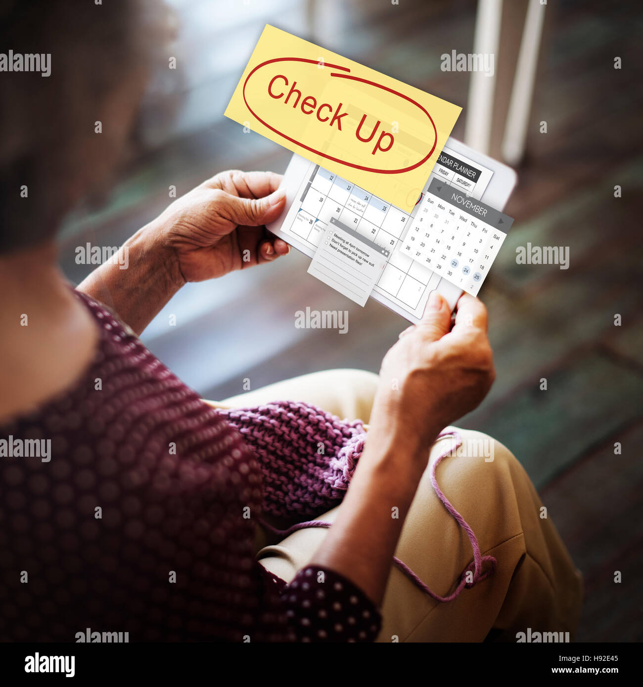 Check up Event To Do List Headline Concept Stock Photo - Alamy