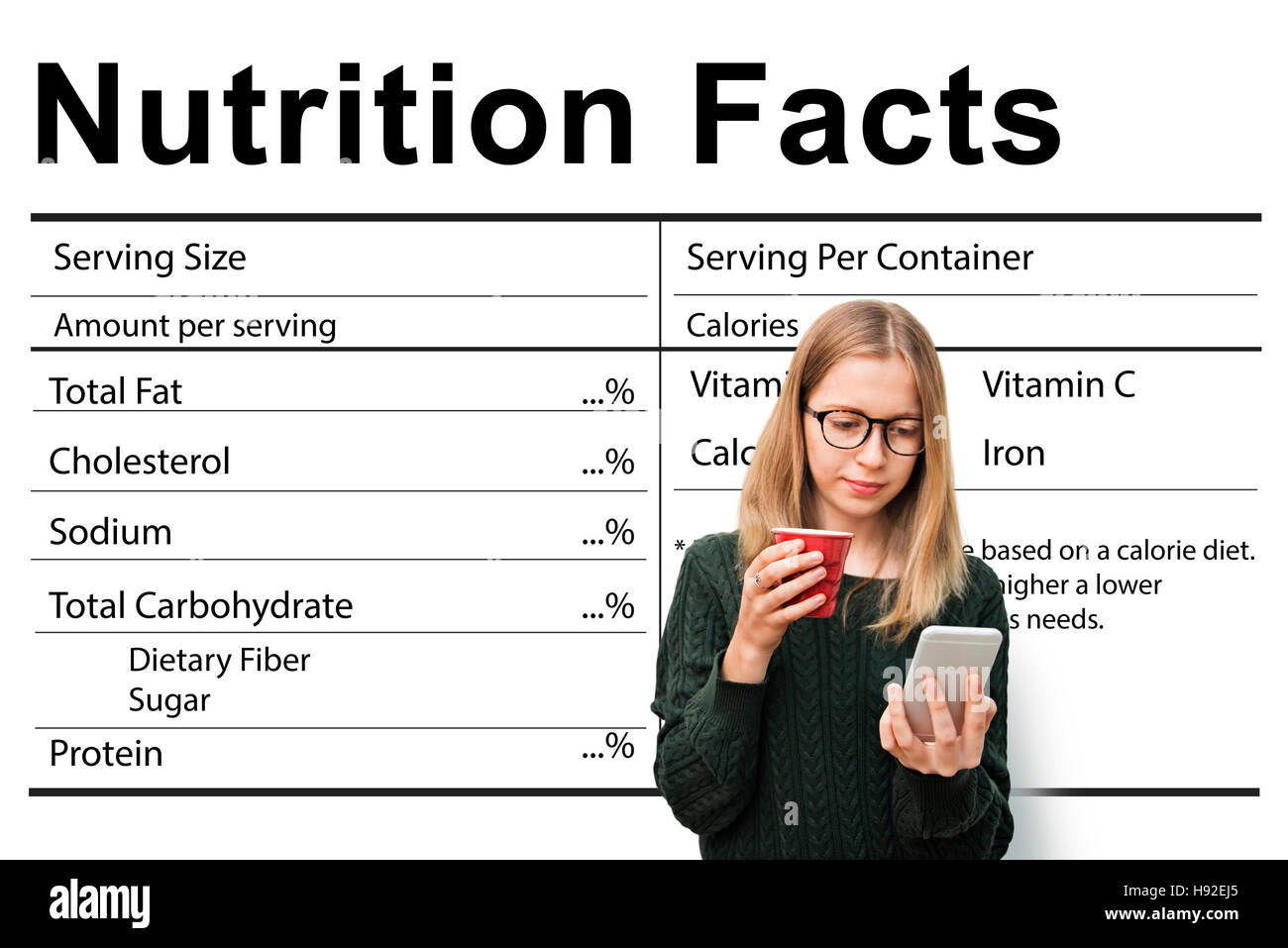 Nutrition Facts Health Medicine Eatting Food Diet Concept Stock Photo