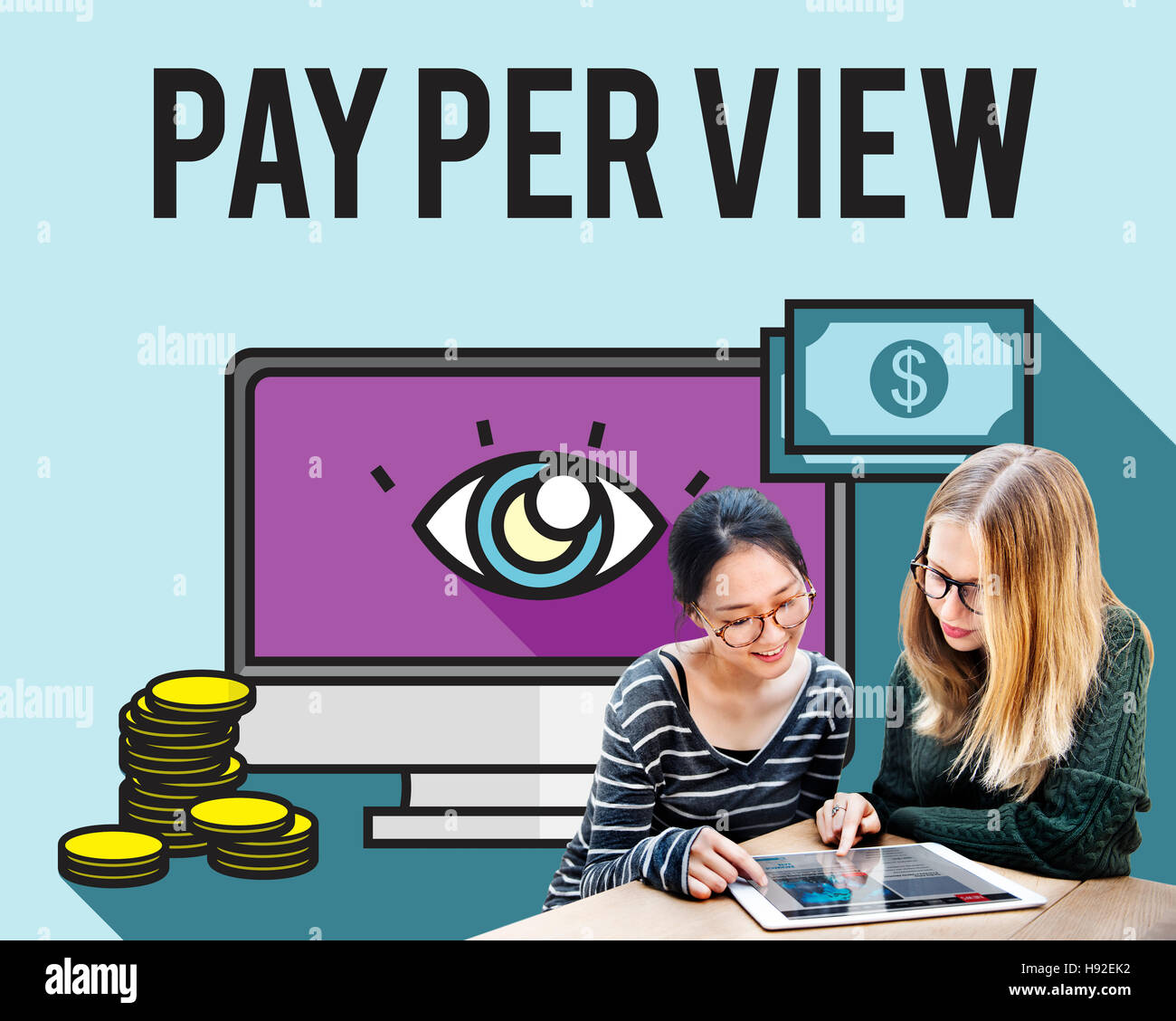 Pay Per View Online Marketing Concept Stock Photo - Alamy