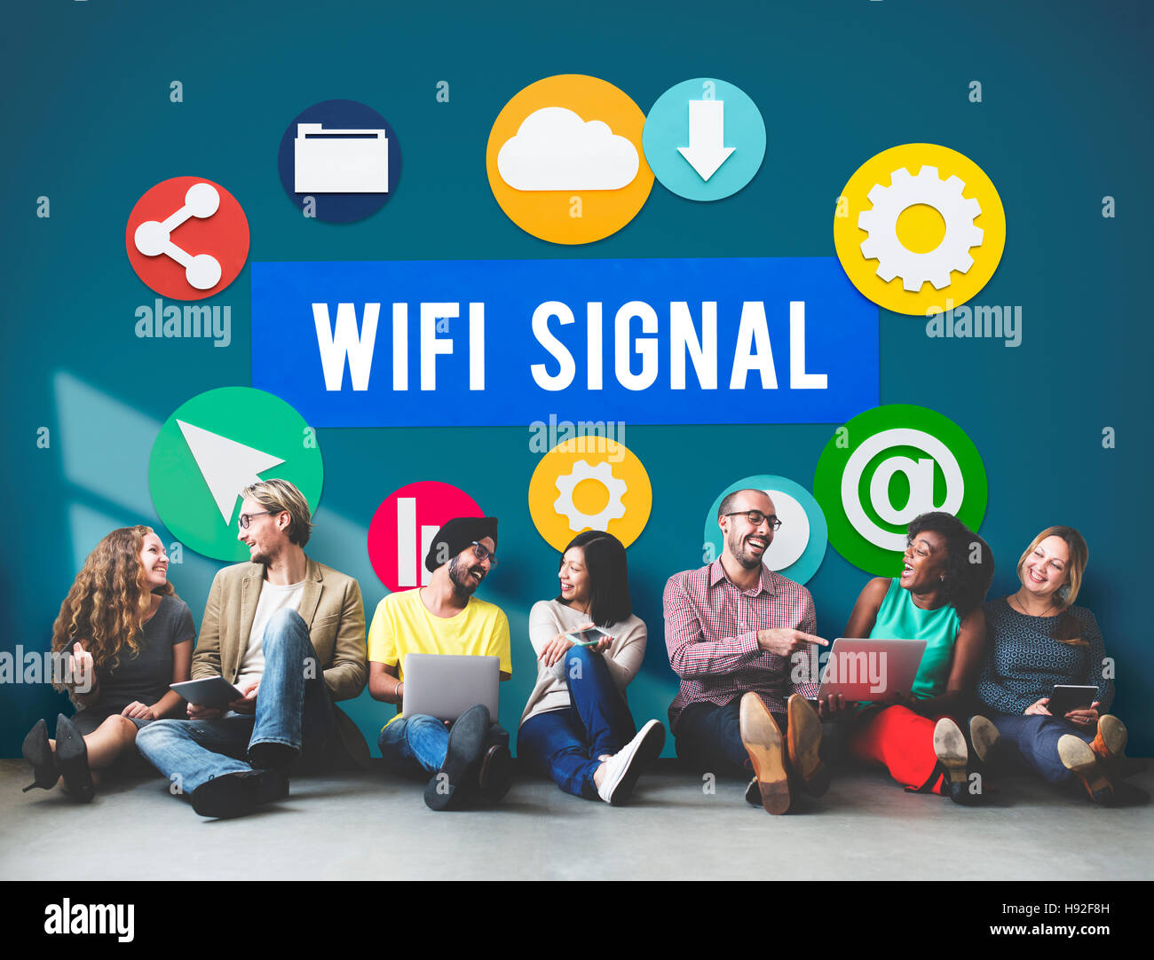 Wireless Signal Reception Mobility Graphic Concept Stock Photo