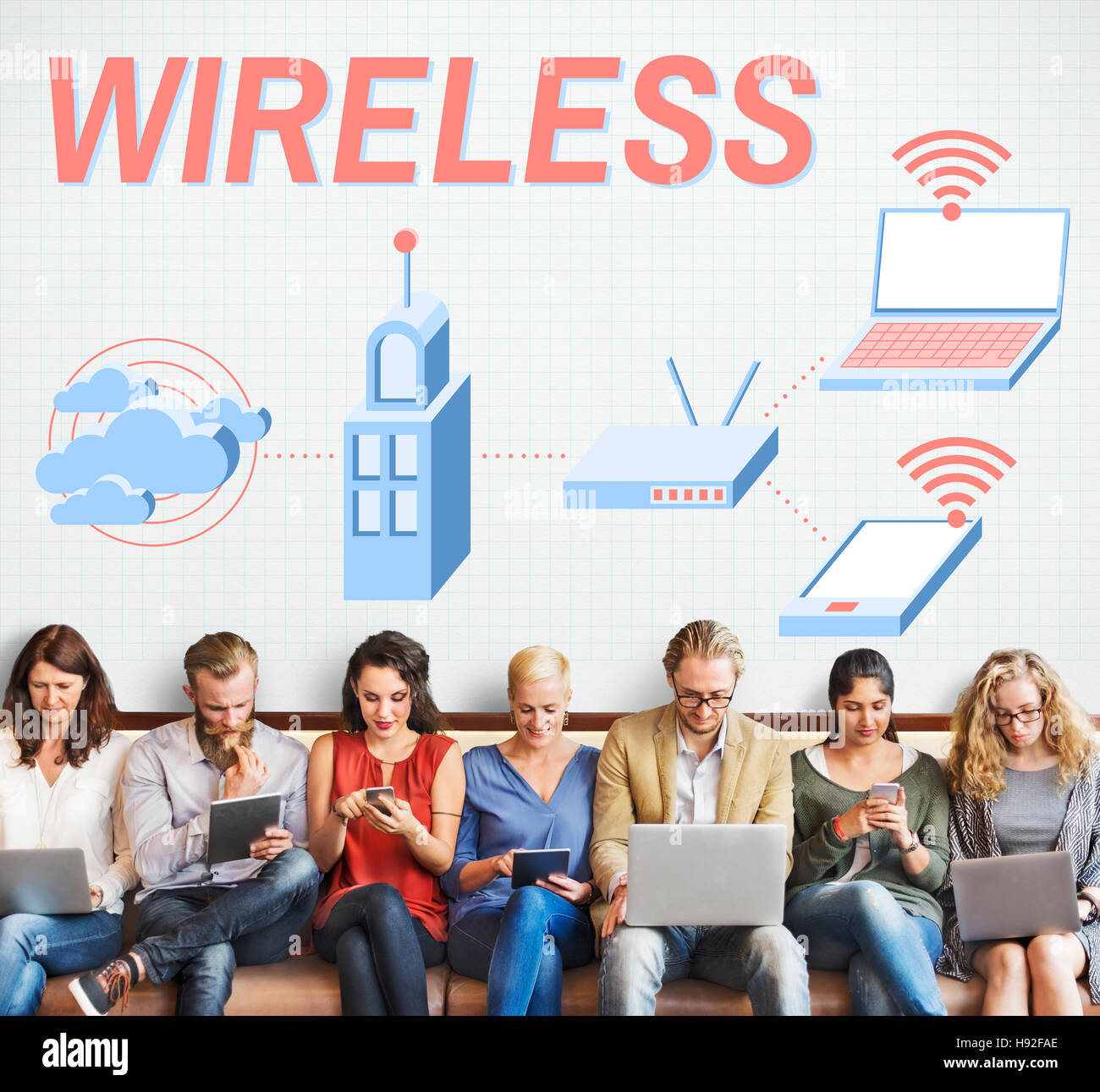 Wireless Connection Internet Modem Network Concept Stock Photo