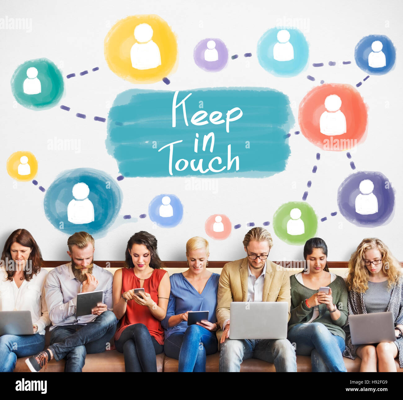 Keep in Touch Communication Connection Relationship Concept Stock Photo