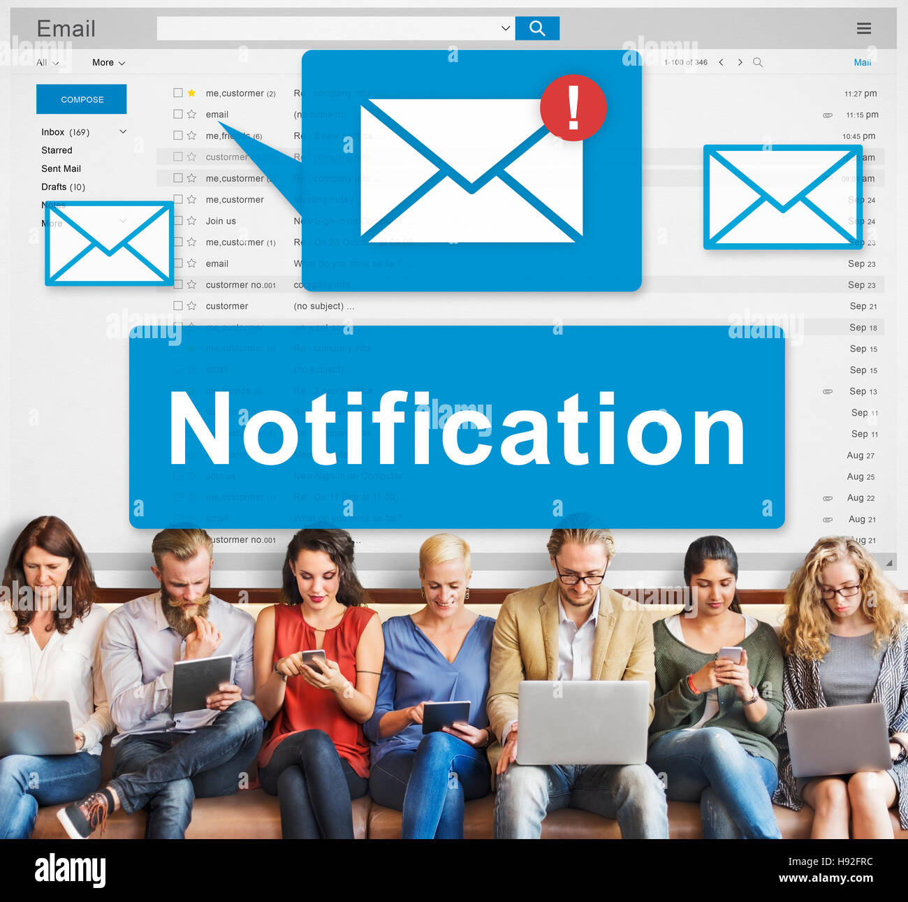 Notification Alert Digital Icon Internet Network Concept Stock Photo ...