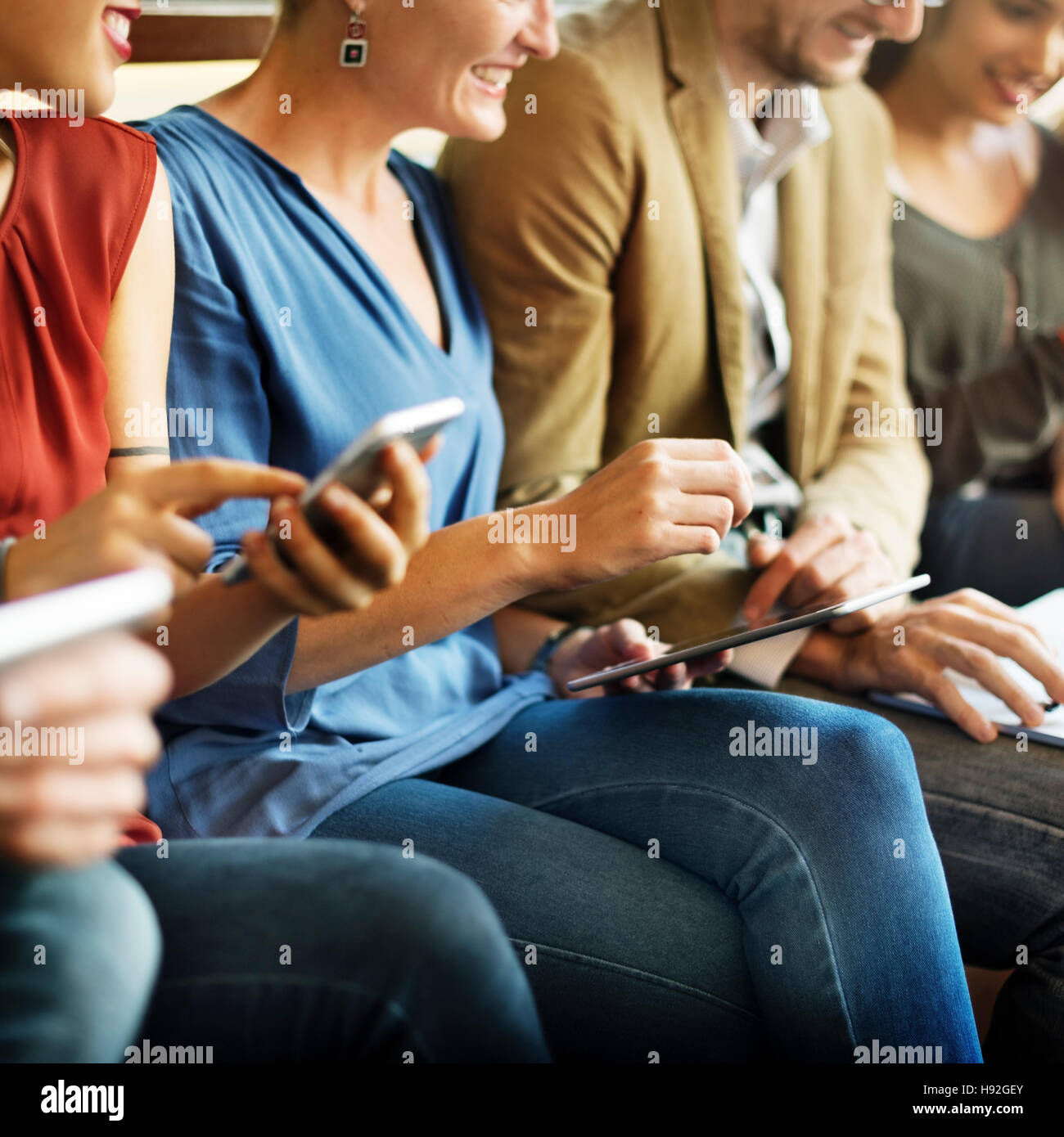 Diverse People Electronic Devices Connection Concept Stock Photo Alamy
