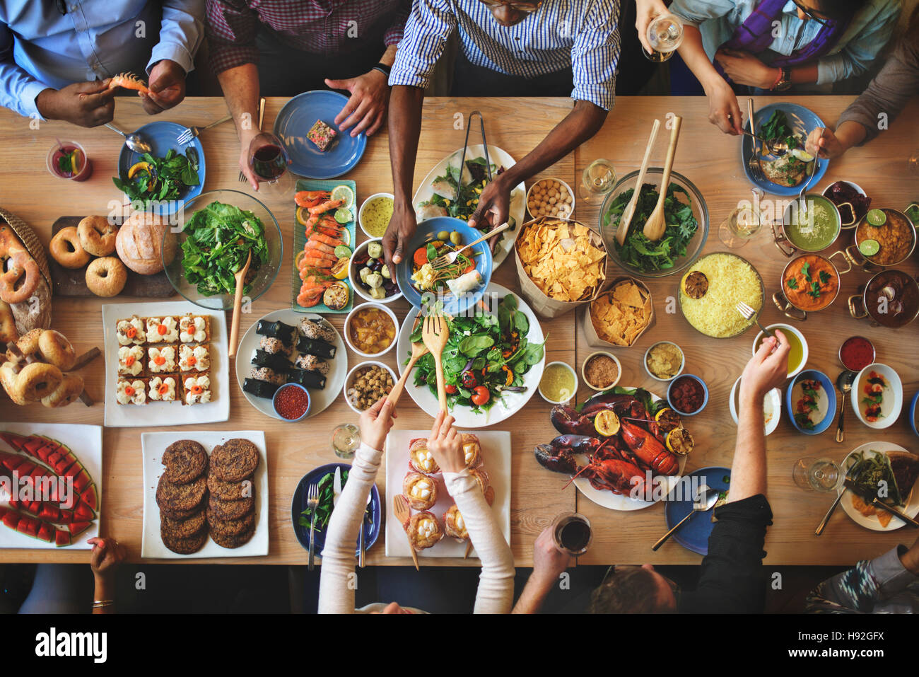 Brunch Choice Crowd Dining Food Options Eating Concept Stock Photo - Alamy