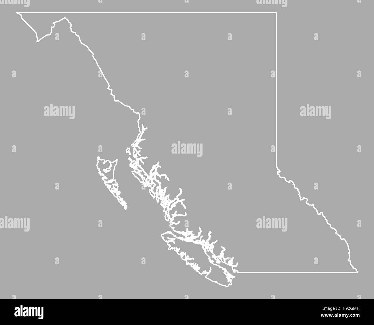Map of British Columbia Stock Photo Alamy