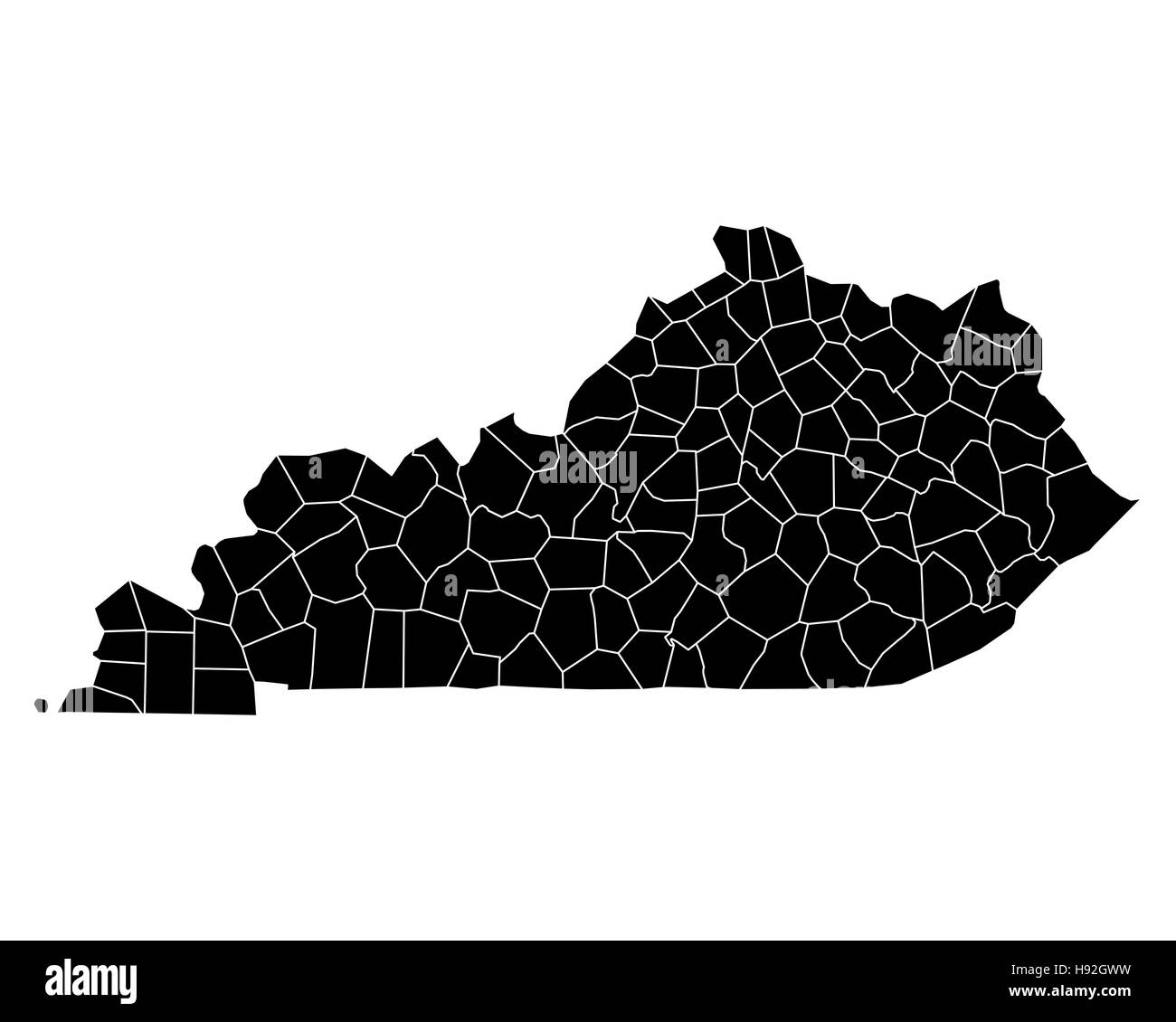 Map of Kentucky Stock Photo - Alamy