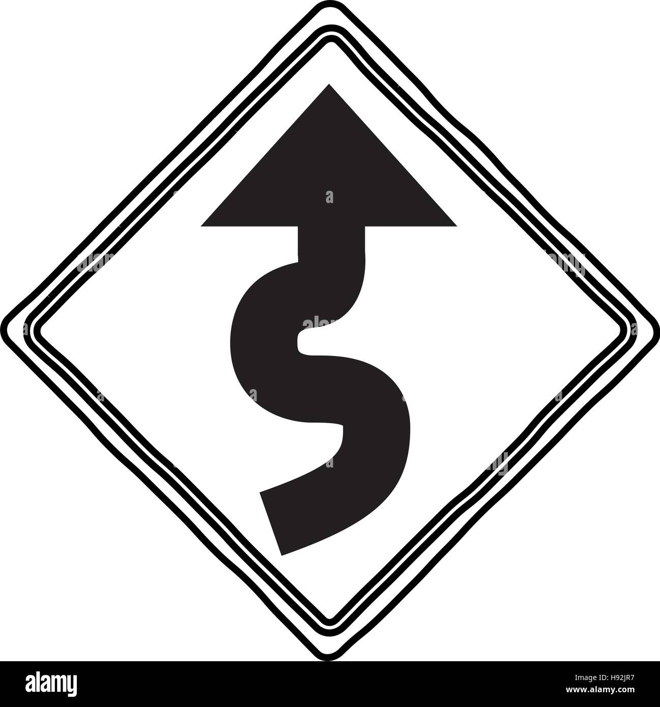 way road sign icon. Street information warning and guide theme. Isolated design. Vector illustration Stock Vector