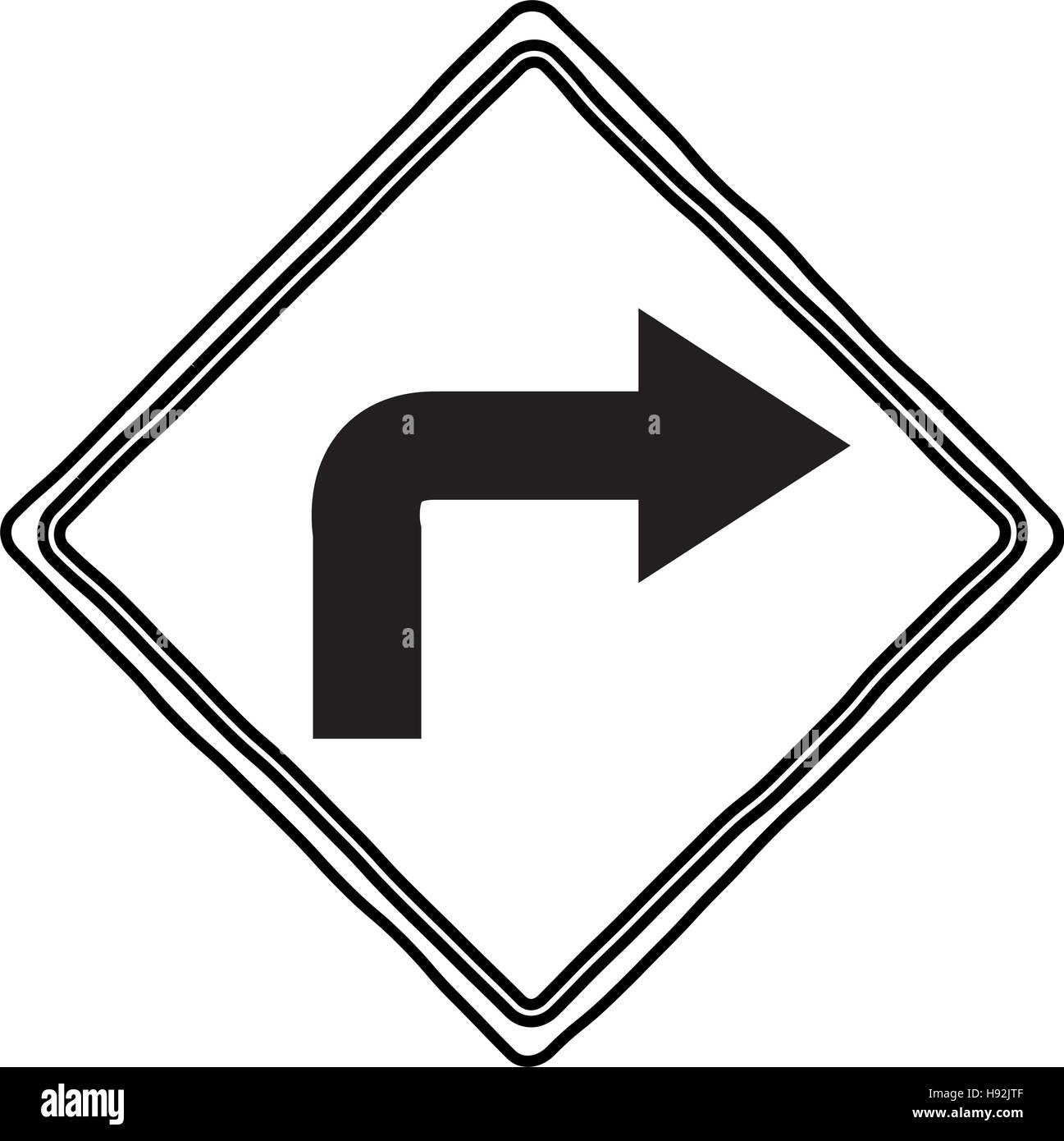 way road sign icon. Street information warning and guide theme. Isolated design. Vector illustration Stock Vector