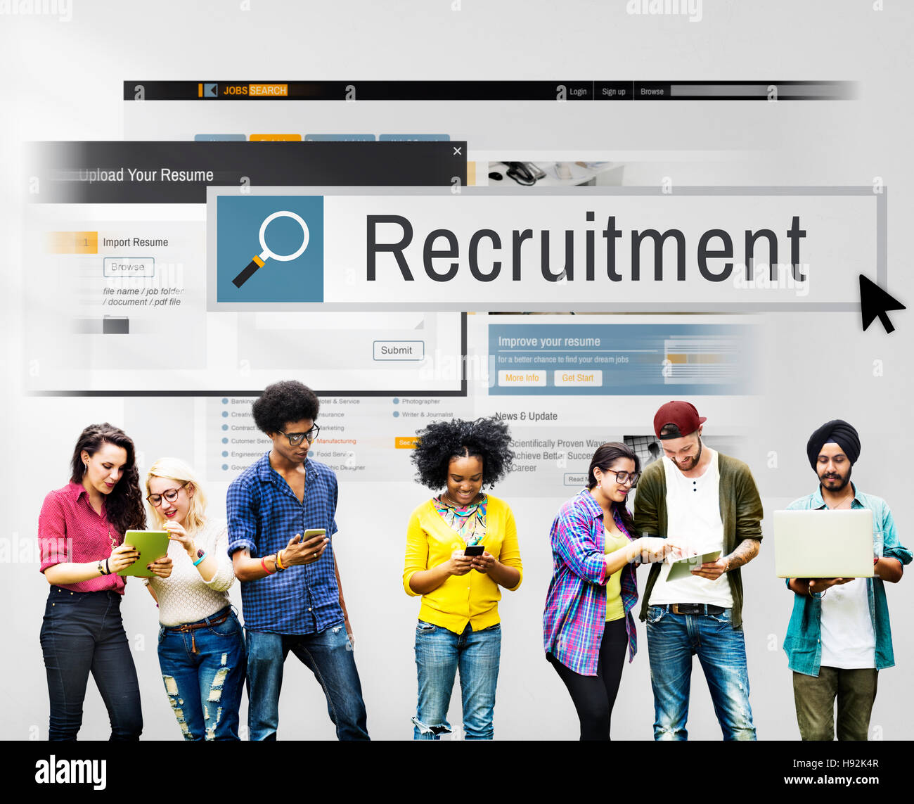 Recruitment Job Work Vacancy Search Concept Stock Photo - Alamy