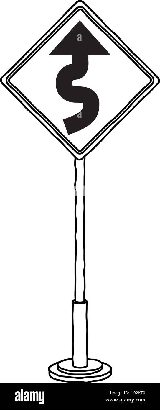 way road sign icon. Street information warning and guide theme ...