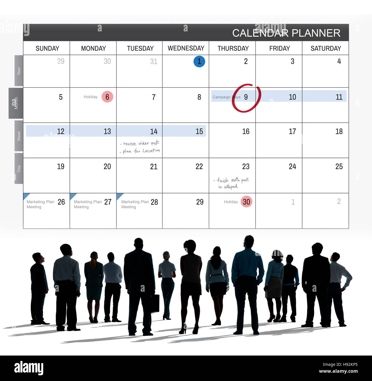 Calendar Planner Organization Management Remind Concept Stock Photo