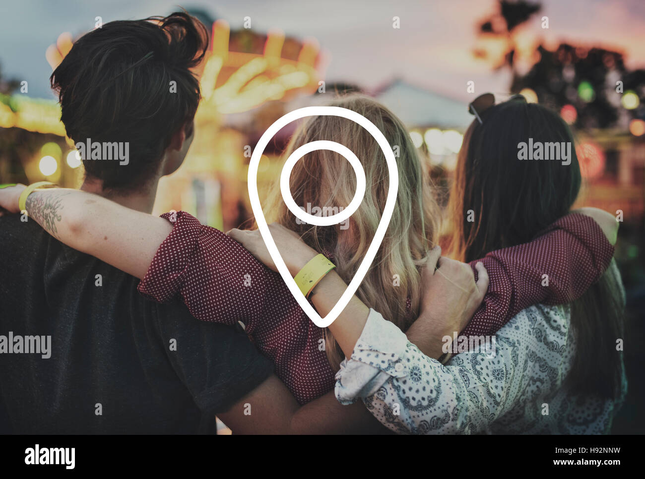 Pin DIstance Marker Navigation Positioning Concept Stock Photo Alamy