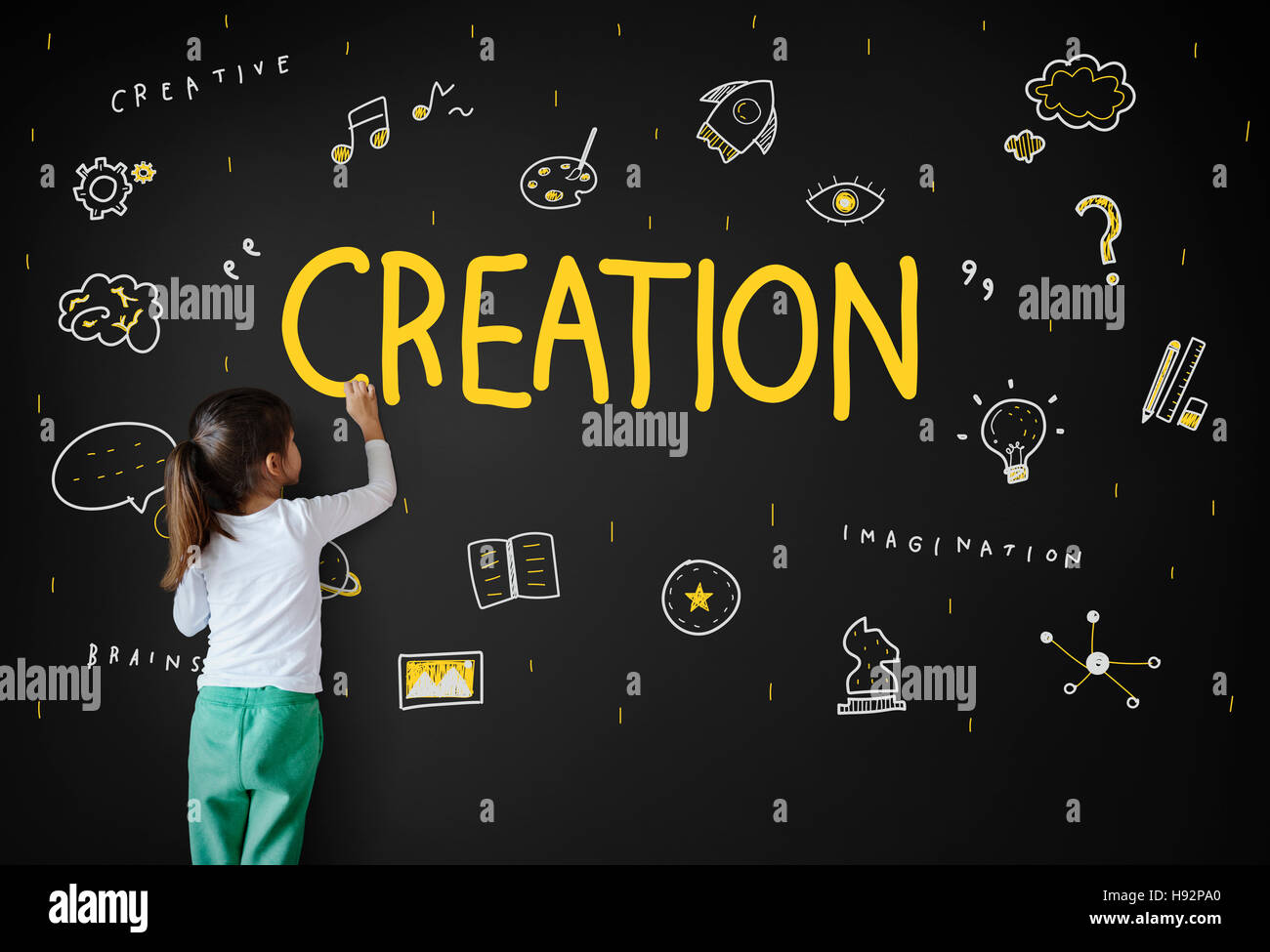 Creation Ideas Light Bule Imagination Arts Development Concept Stock ...