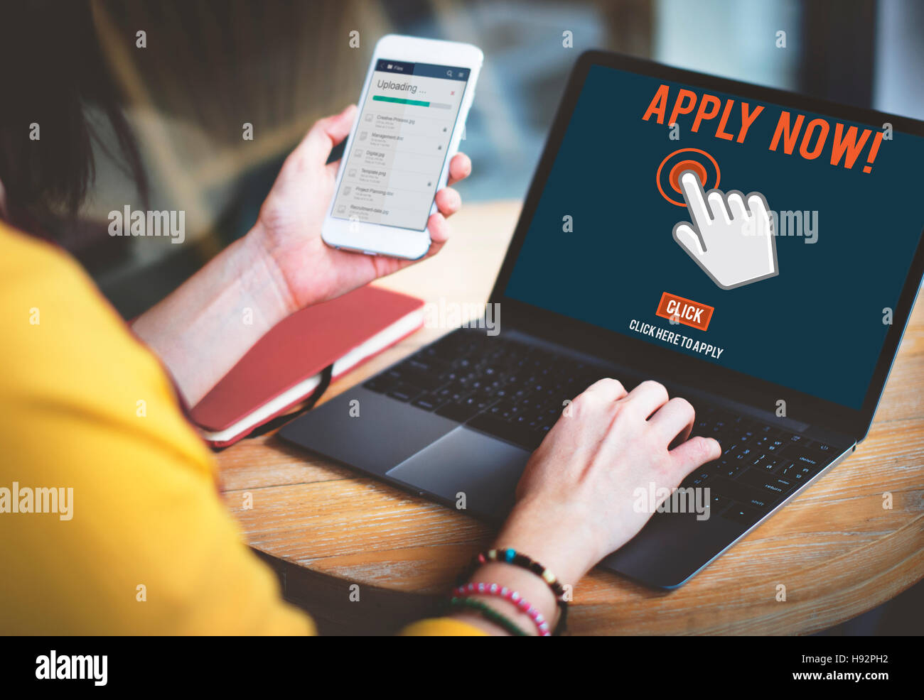 Apply Here Apply Online Job Concept Stock Photo