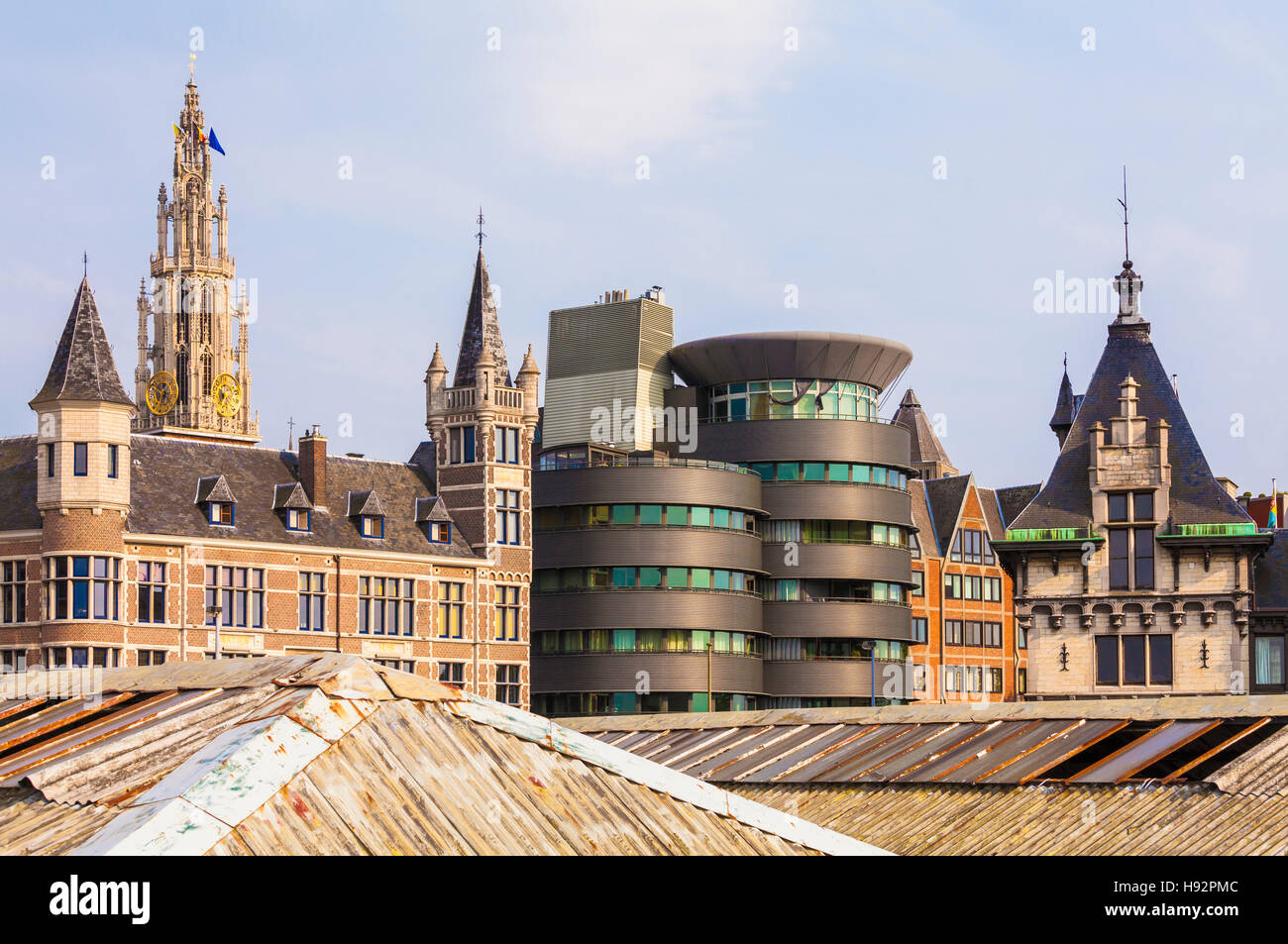 CITYSCAPE OF ANTWERP, FLANDERS, BELGIUM Stock Photo