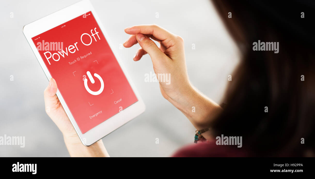 Power Off Touchscreen Display Concept Stock Photo - Alamy