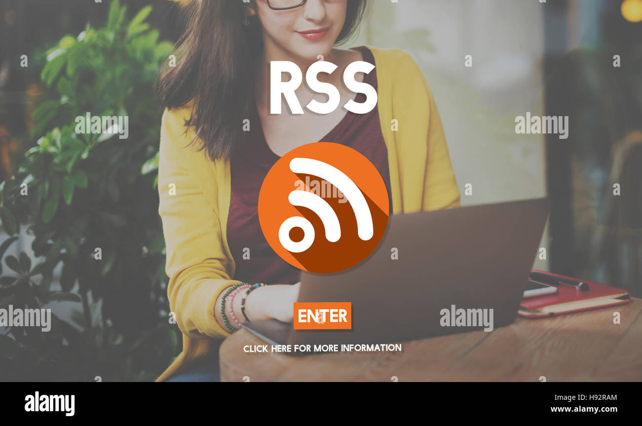 RSS Online Networking Signal Symbol Concept Stock Photo