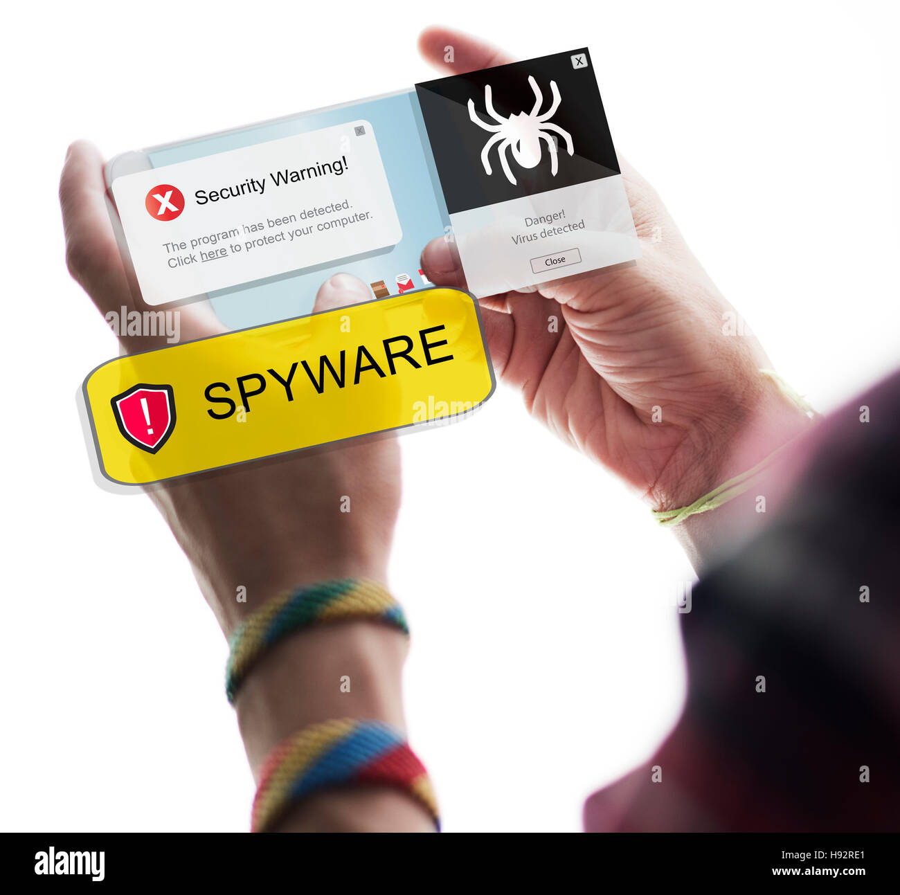 Spyware Computer Hacker Virus Malware Concept Stock Photo